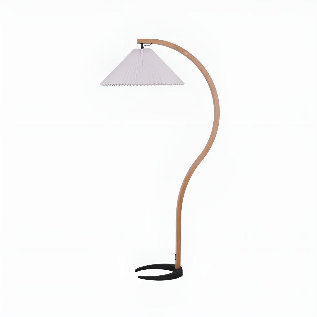 Curved Floor Lamp With Shade For Modern Interiors