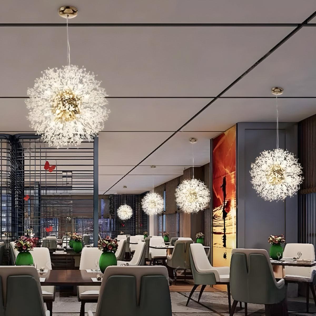 Dandelion Dining Room Chandeliers With Starburst Silhouette