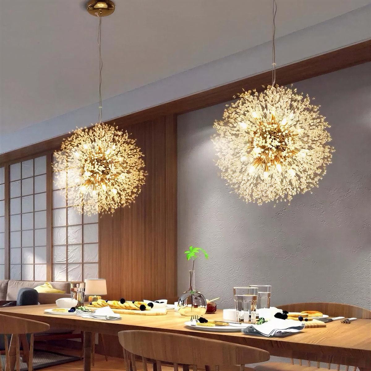 Dandelion Dining Room Chandeliers With Starburst Silhouette