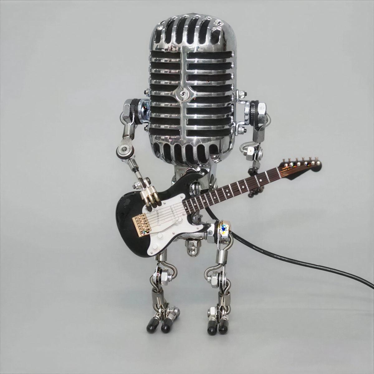 Dimmable Table Lamp With Retro Microphone And Guitar Design