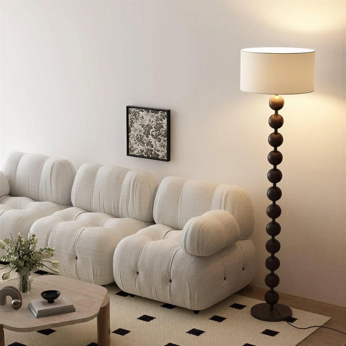 Floor Lamp For Living Room With Sculptural Beaded Sphere Design