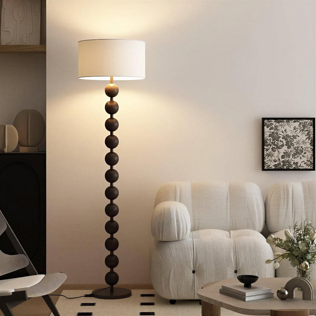 Floor Lamp For Living Room With Sculptural Beaded Sphere Design