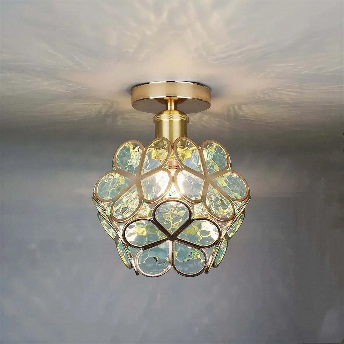 Floral Style Semi Flush Flower Ceiling Light