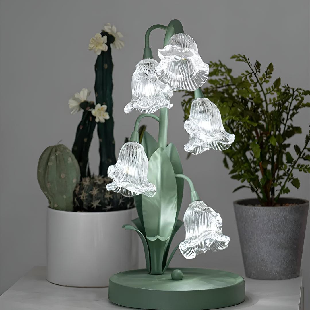 Floral Table Lamp With Flower Petal Design