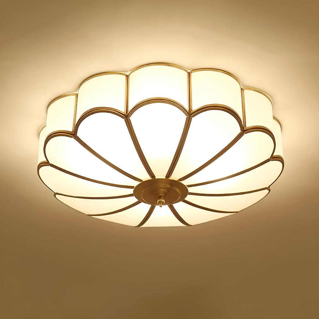 Flush Flower Shape Glass Recessed Ceiling Light With Decorative Design