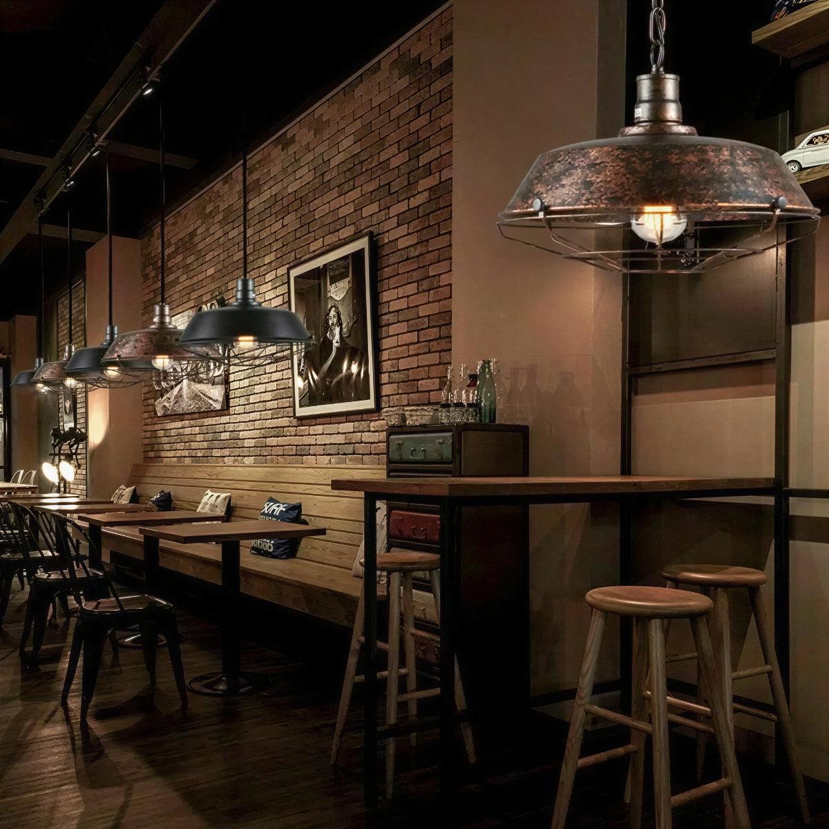 Industrial Kitchen Ceiling and Island Light with Lighting Cage