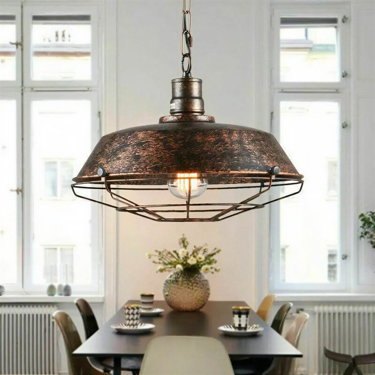 Industrial Kitchen Ceiling and Island Light with Lighting Cage