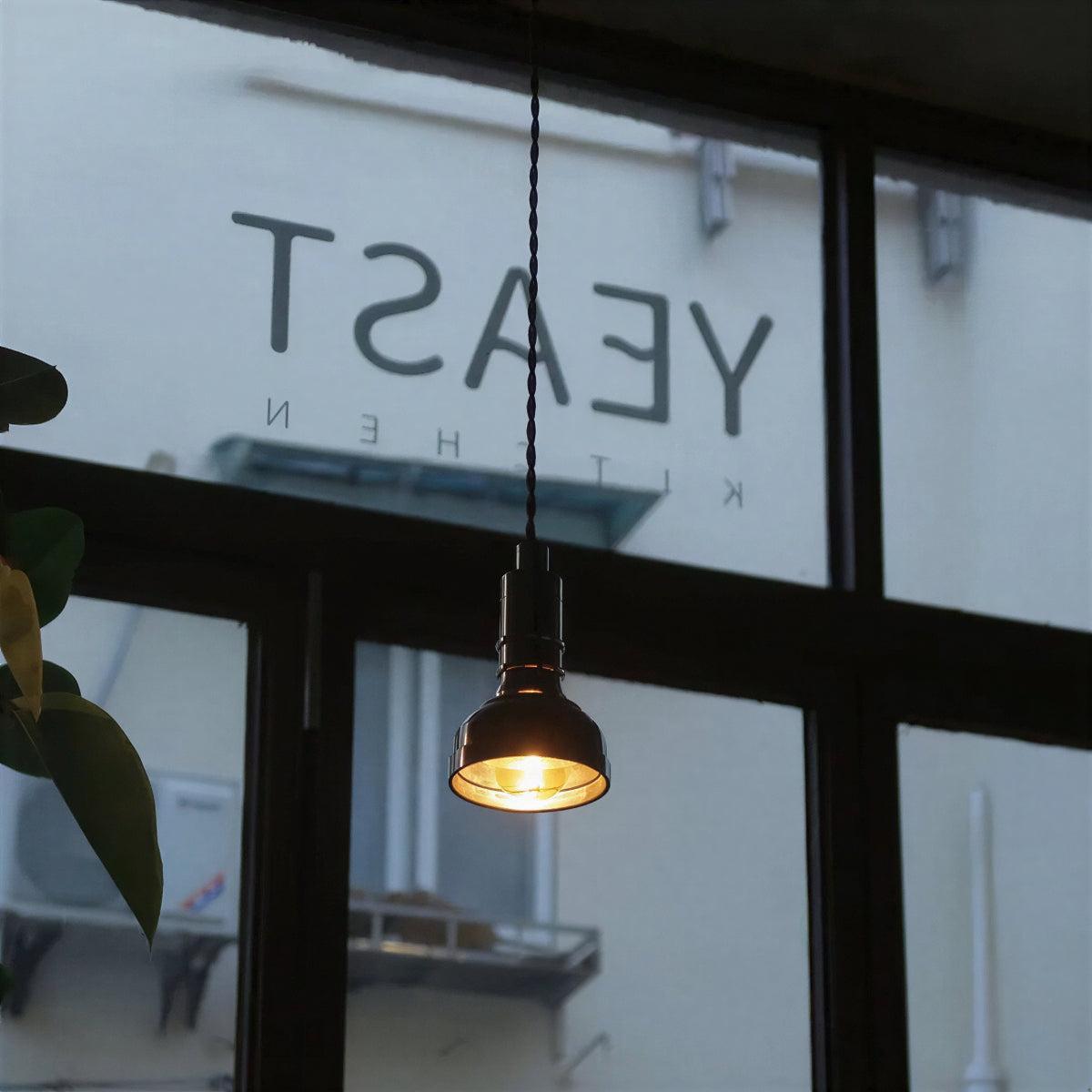 Industrial Vintage Metal Pendant Light Fitting With Focused Downlight Ceiling Illumination