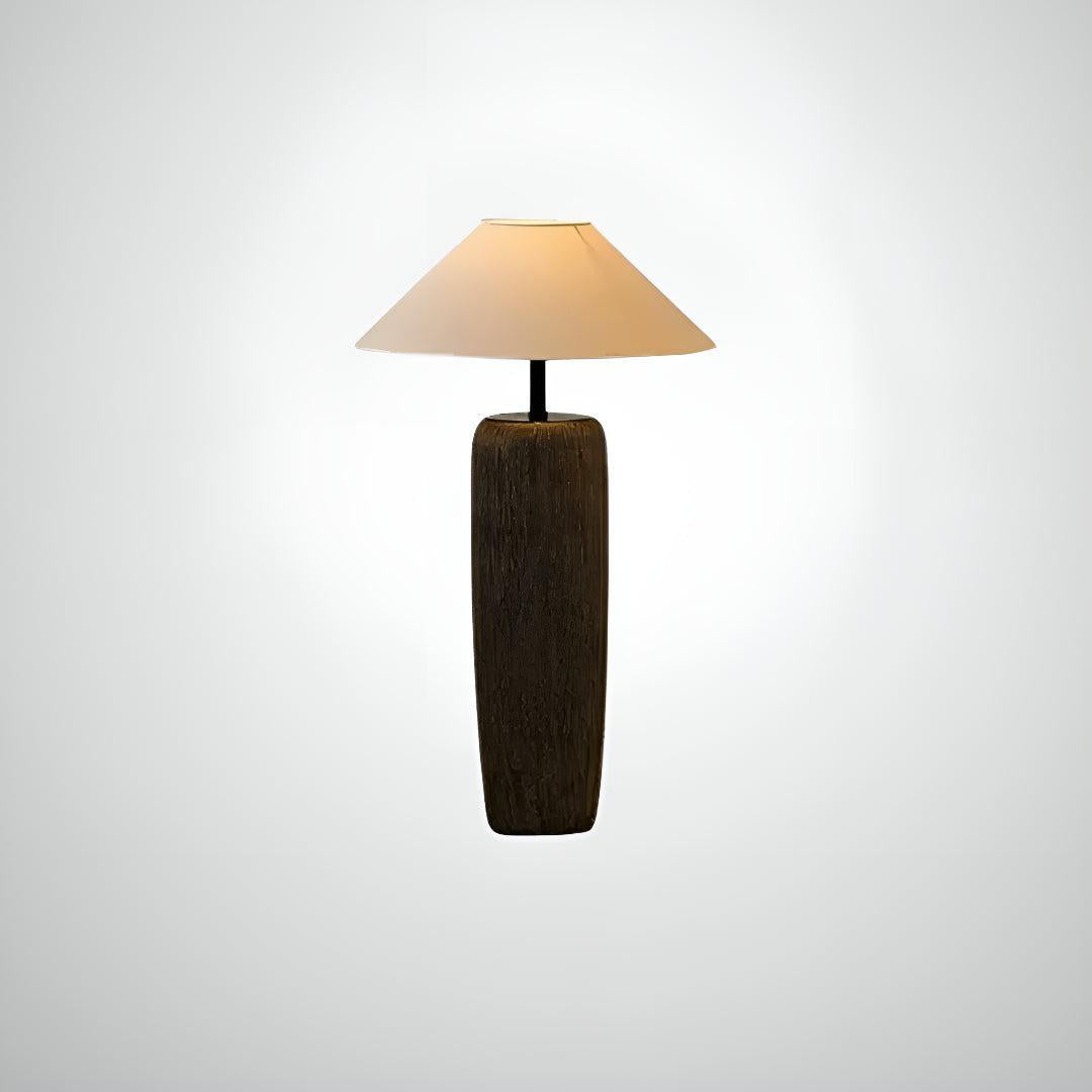 Japanese Pottery Floor Lamp With Fabric Shade For Living Room