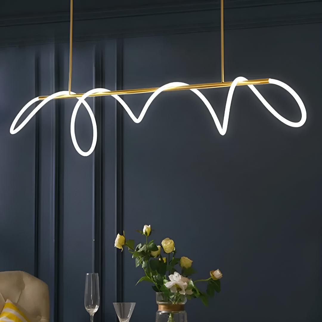 LED Ceiling Light with Flexible Tube and Modern Wave Design