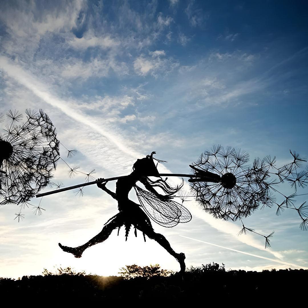 Metal Outdoor Home Garden Fairy Ornament Sculpture