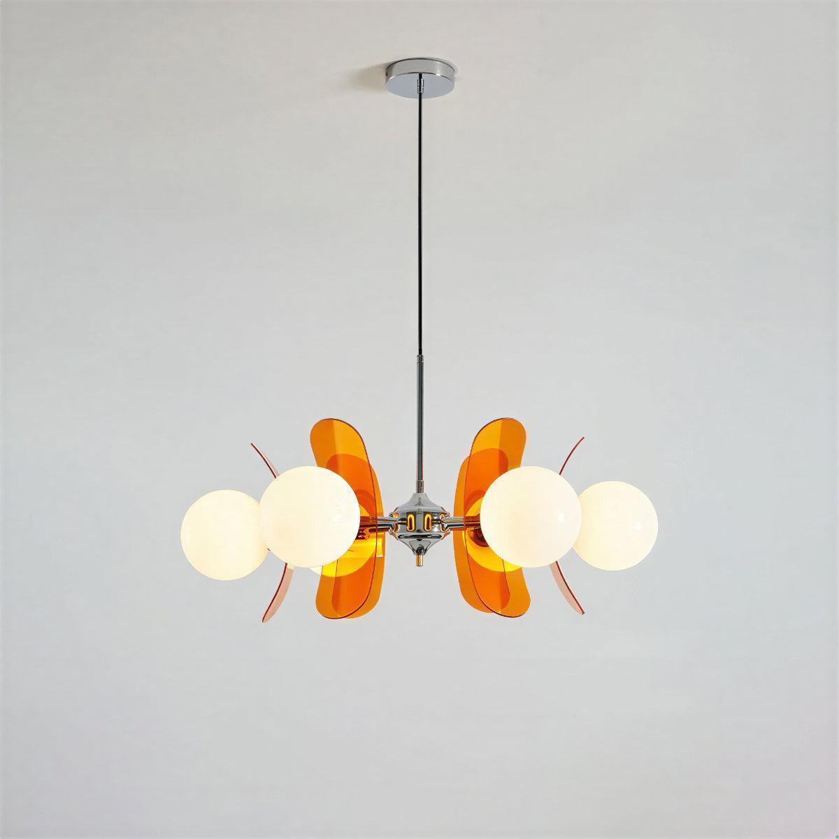 Mid Century Sputnik Pendant Ceiling Light With Glass Orb Shades