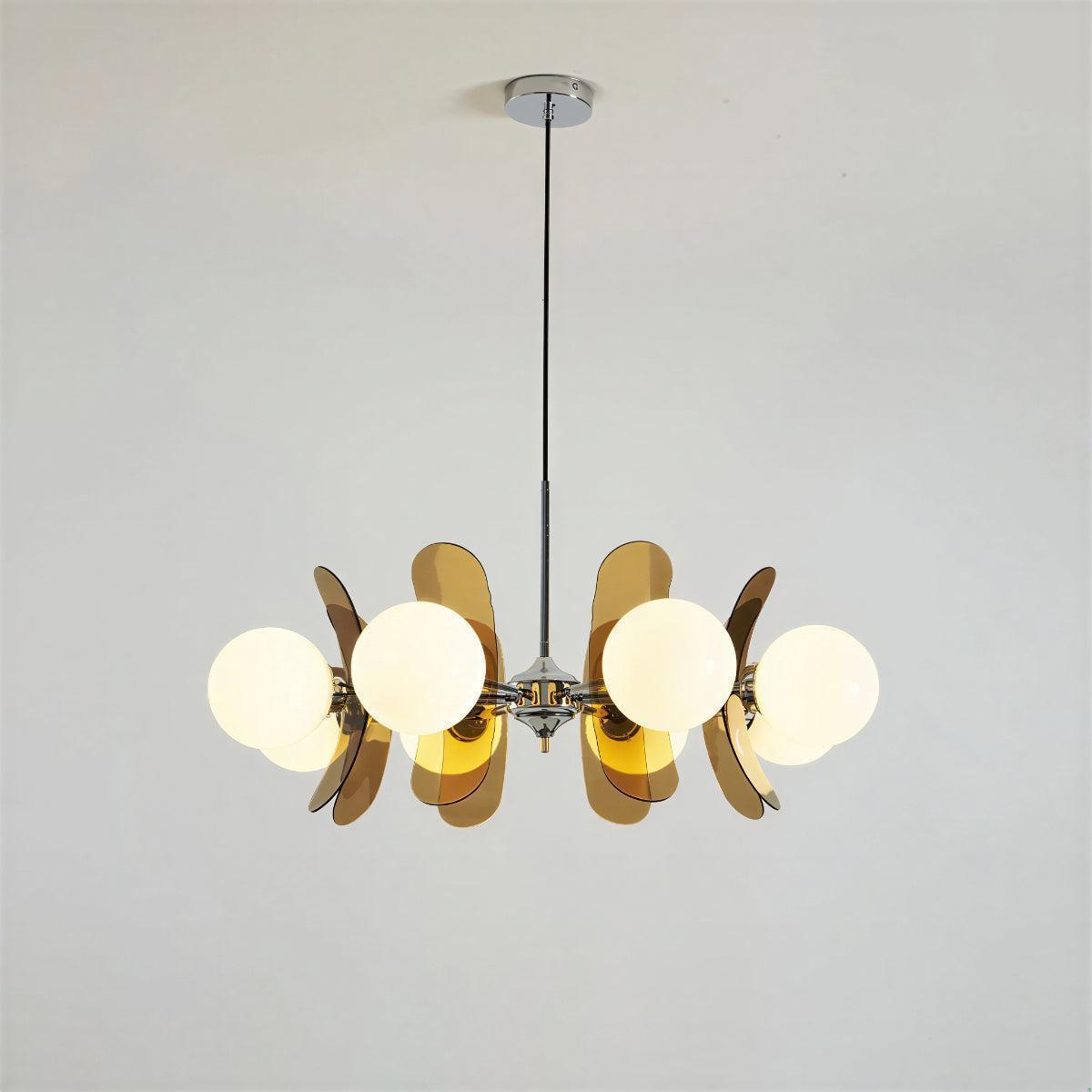 Mid Century Sputnik Pendant Ceiling Light With Glass Orb Shades