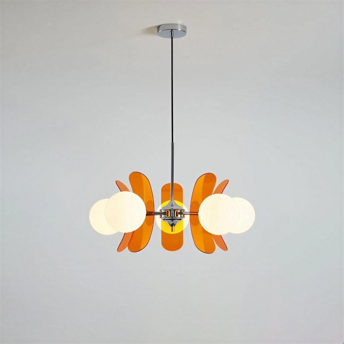 Mid Century Sputnik Pendant Ceiling Light With Glass Orb Shades