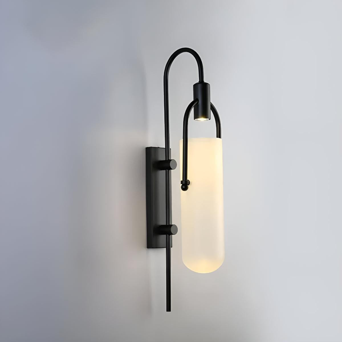 Modern Arc Design Wall Lamp Lighting With Frosted Glass Shade