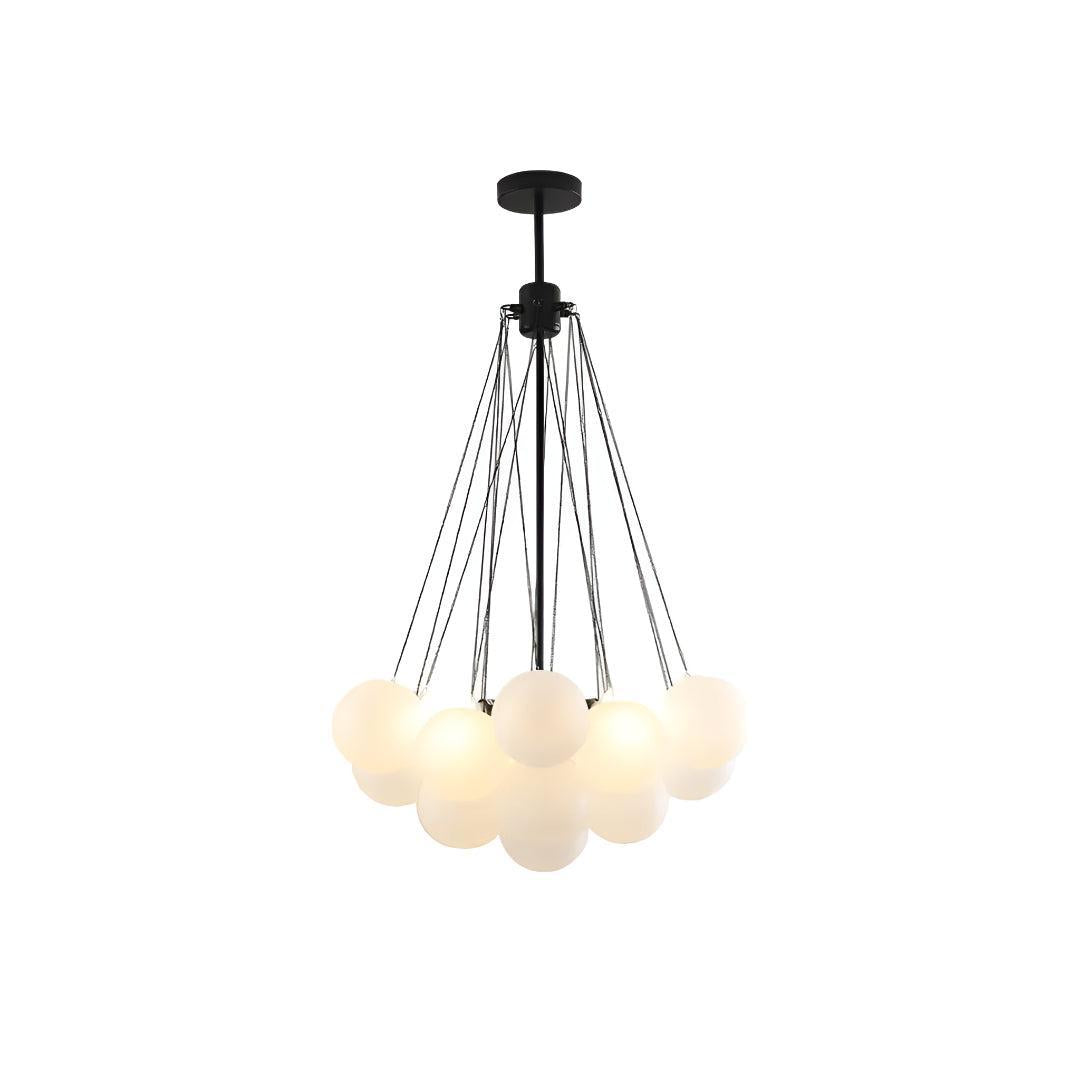 Modern Chandelier Lighting With Frosted Bubble Glass Orbs