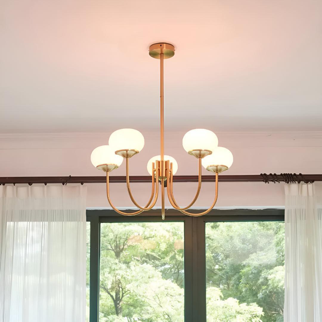 Modern Chandelier with Globe Shades