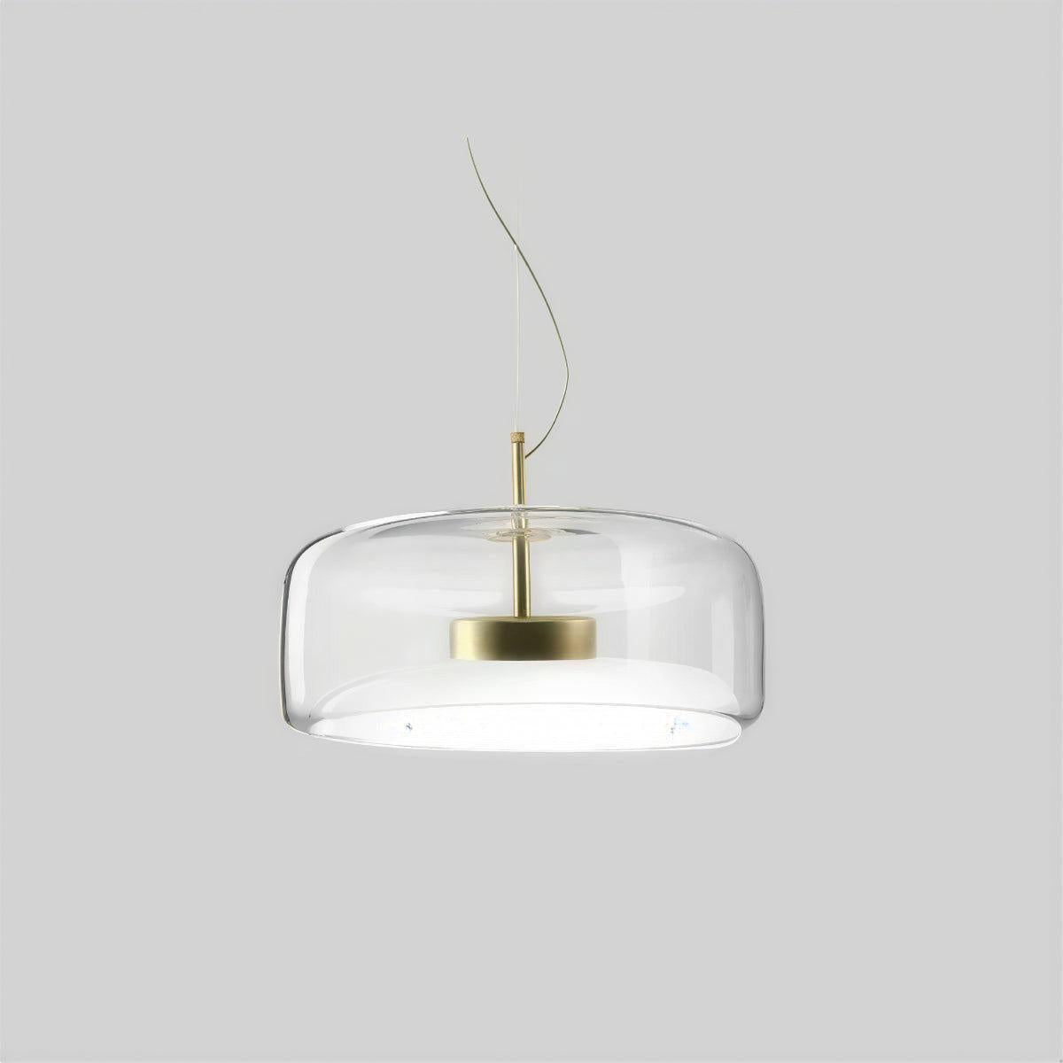 Modern Minimalist Glass Pendant Ceiling Light With Adjustable Height Hanging