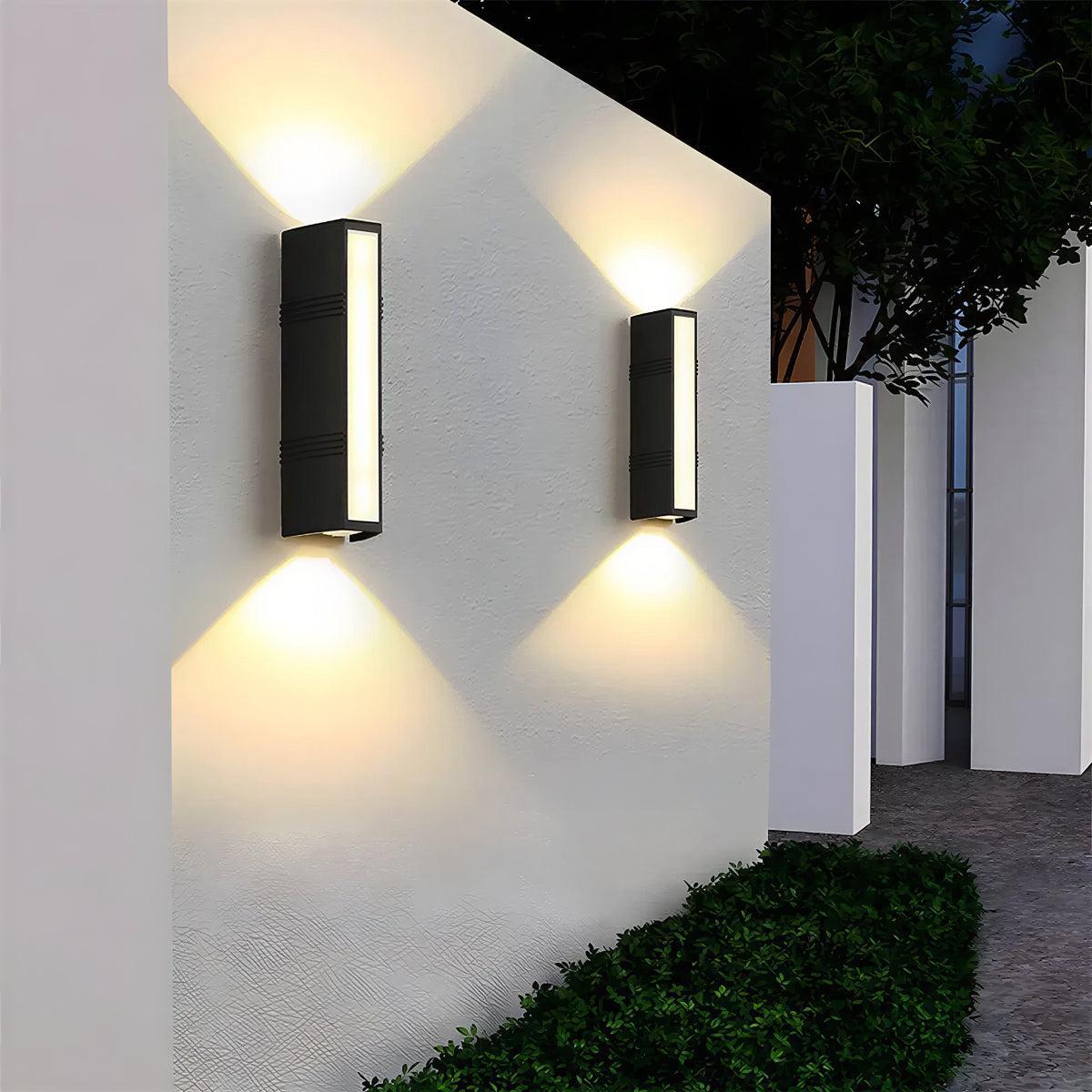 Modern Outdoor Tube Wall Light With Up Down Illumination
