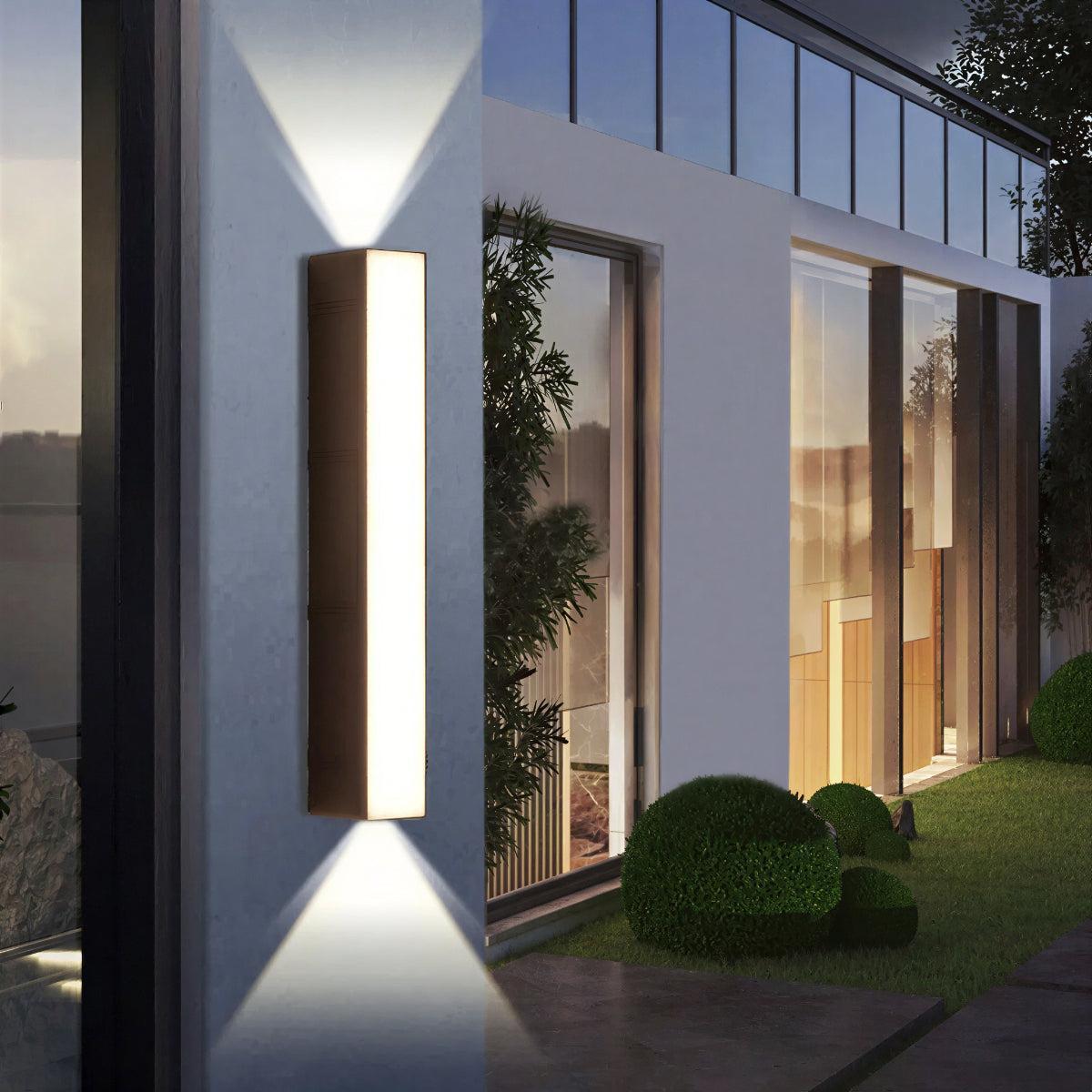 Modern Outdoor Tube Wall Light With Up Down Illumination