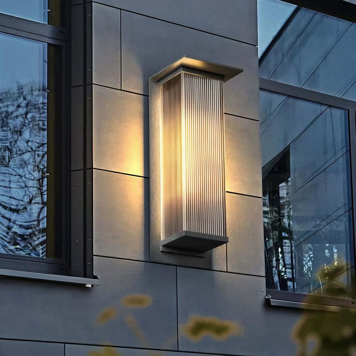Modern Outdoor Wall Light With Architectural Rectangular Lantern Box
