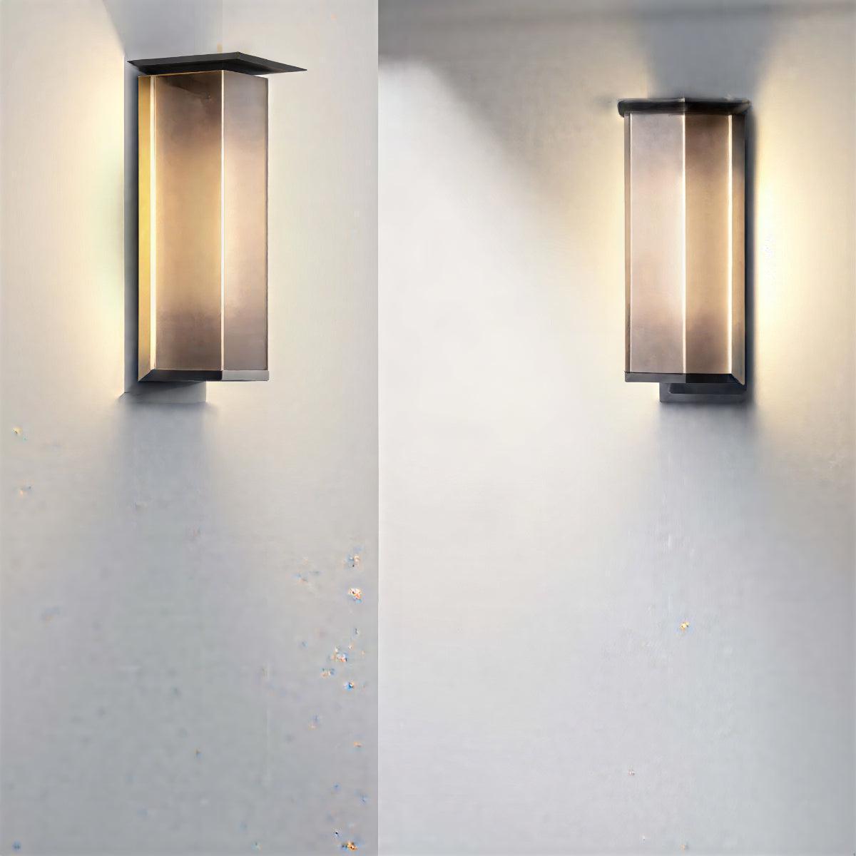 Modern Outdoor Wall Light With Architectural Rectangular Lantern Box