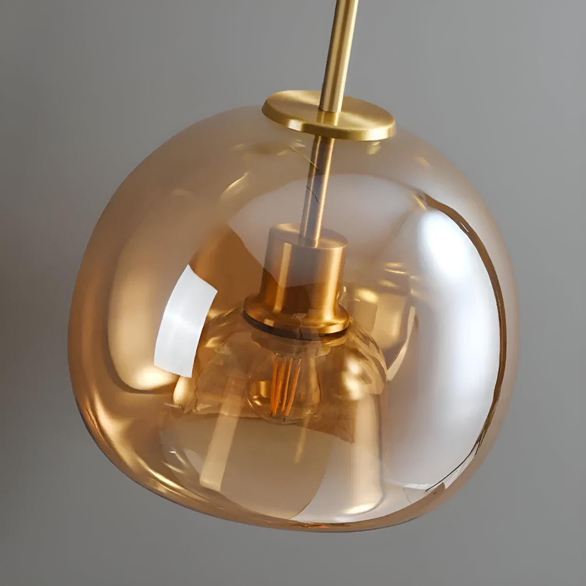 Modern Semi Flush Copper Glass Ceiling Light