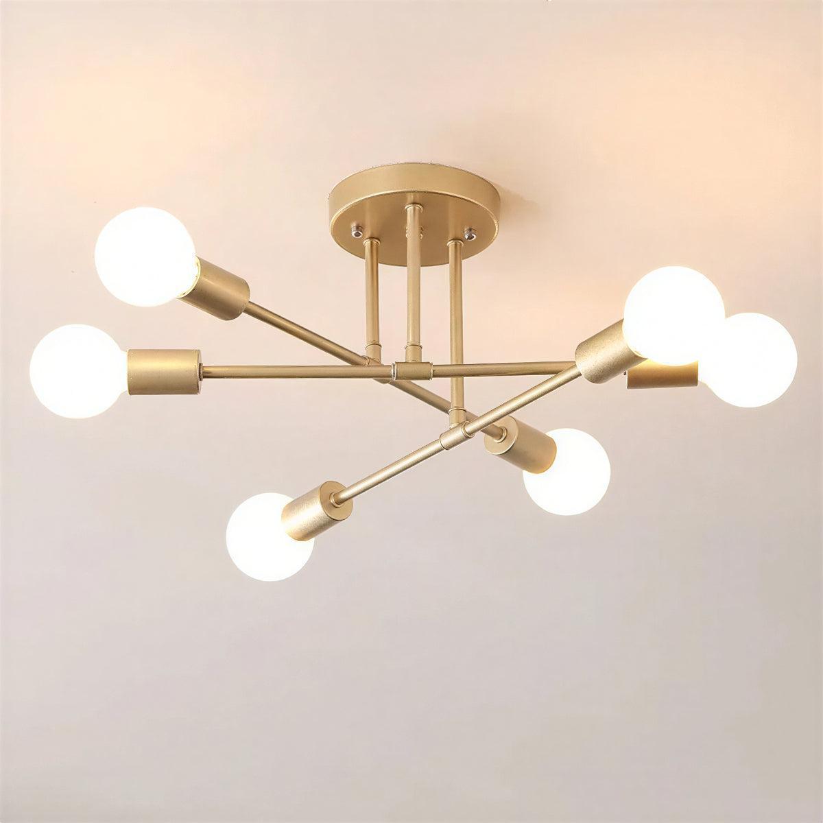 Modern Sputnik Ceiling Light With Multi Arm Minimalist Branch Design