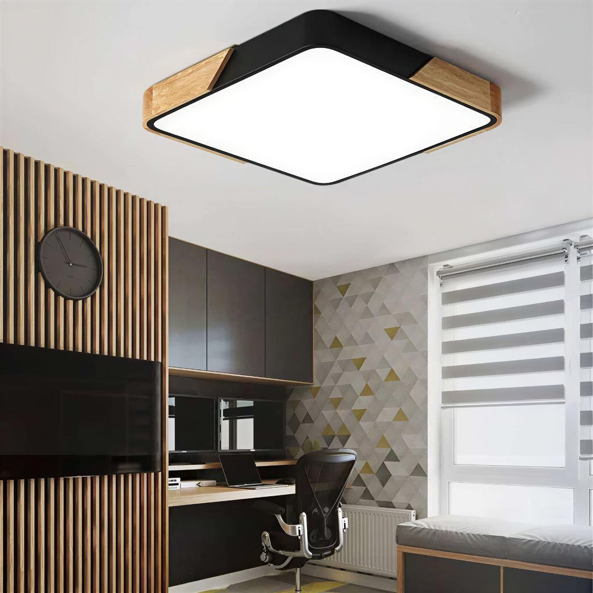 Modern Square Flush Ceiling Light Fixture For Home