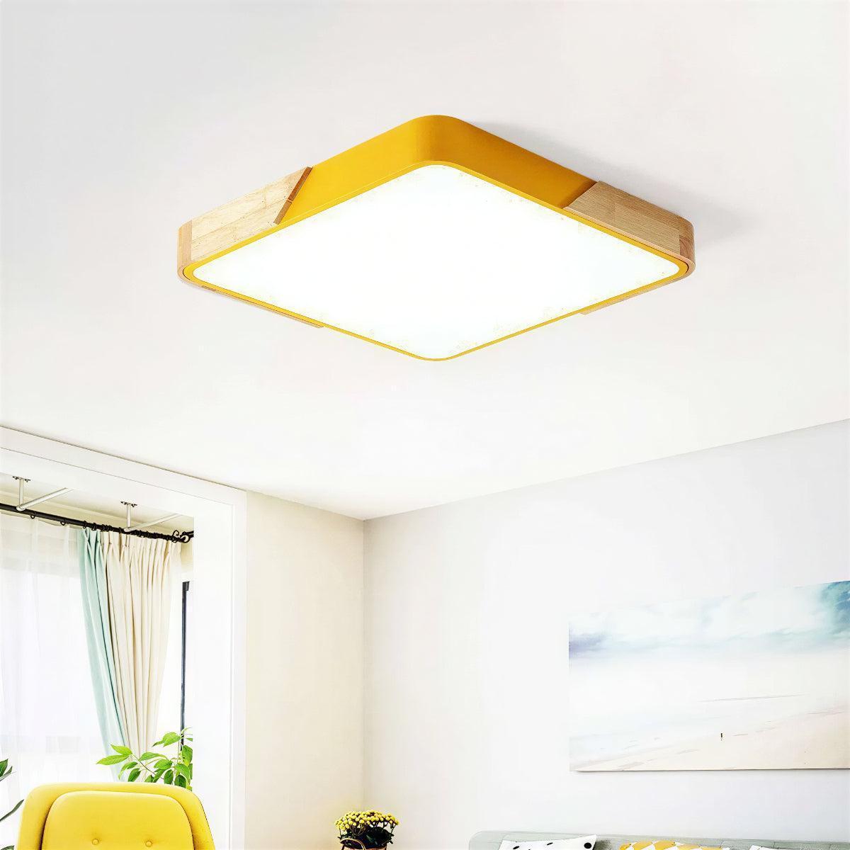 Modern Square Flush Ceiling Light Fixture For Home