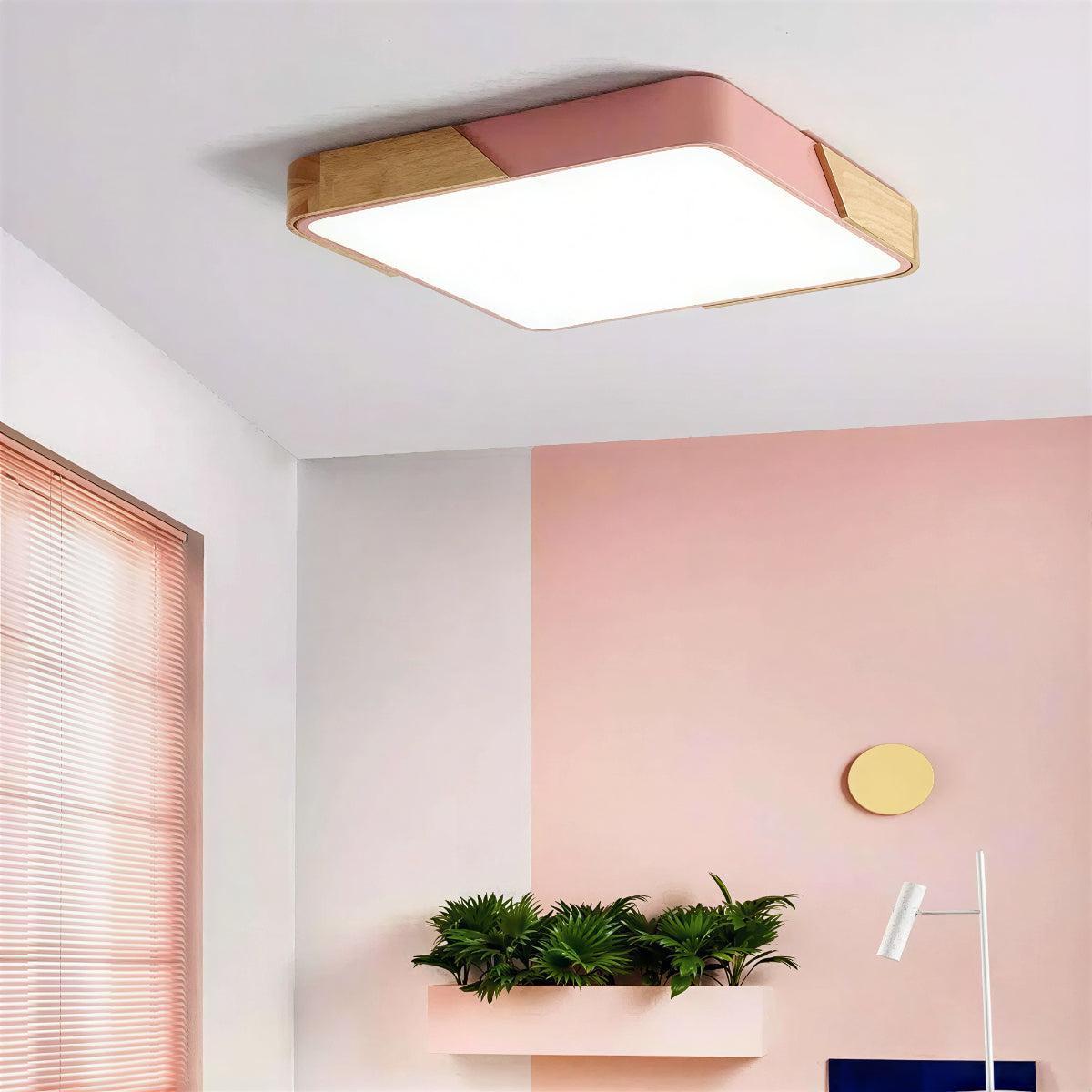 Modern Square Flush Ceiling Light Fixture For Home