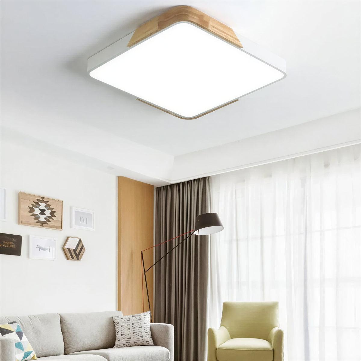 Modern Square Flush Ceiling Light Fixture For Home
