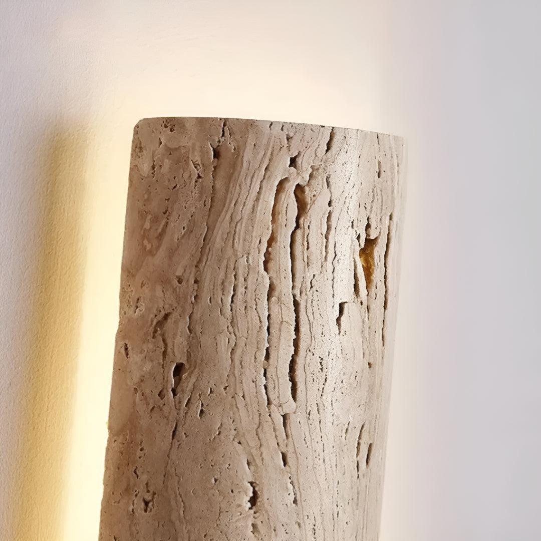 Modern Stone Wall Sconce Light With LED Ambient Glow