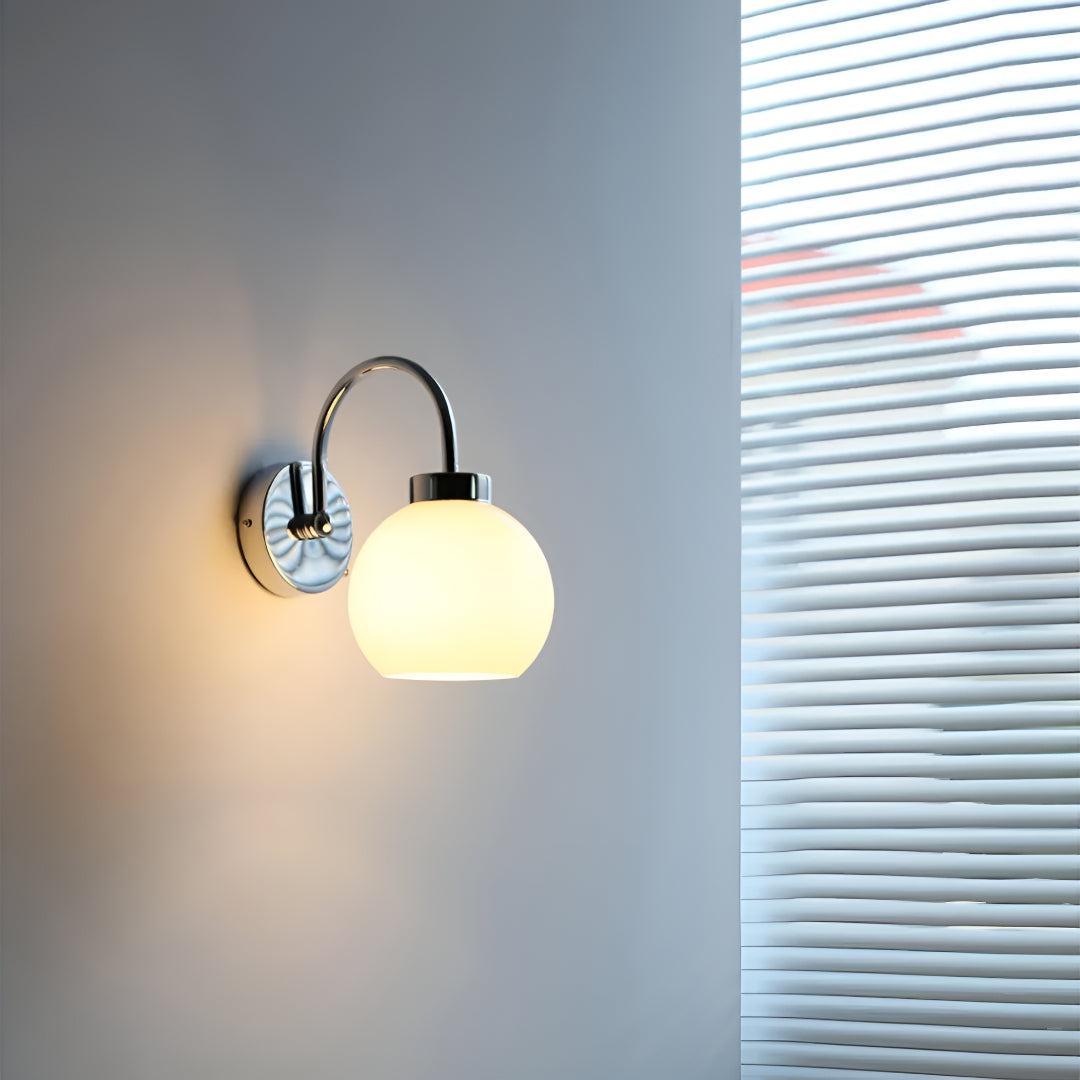 Modern Wall Light with Glass Globe Shade for Home Interiors