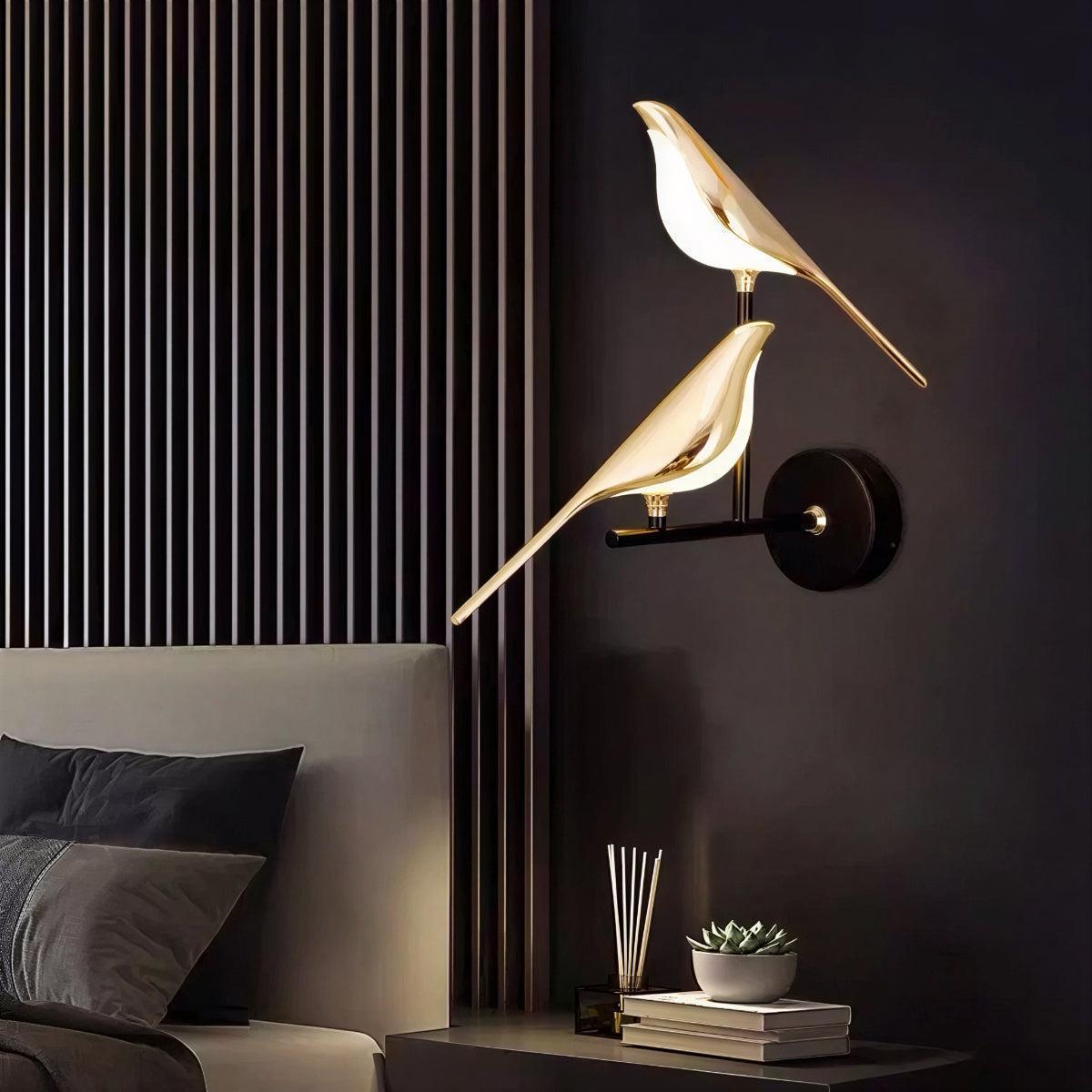 Modern Wall Sconce Light Fixture With Contemporary Bird Design