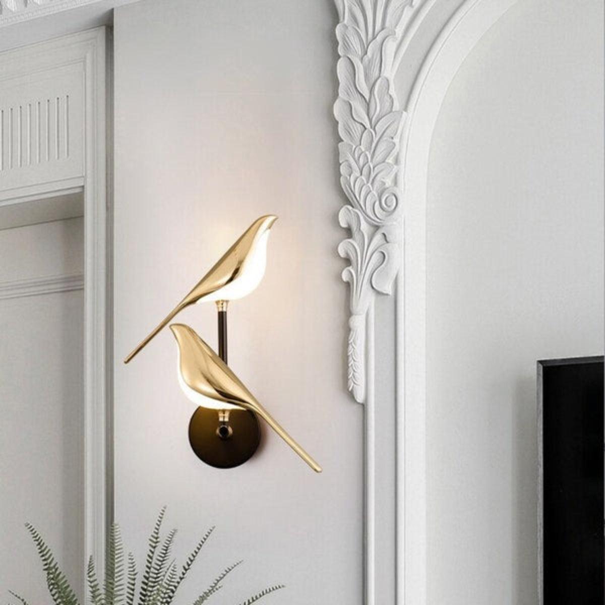Modern Wall Sconce Light Fixture With Contemporary Bird Design