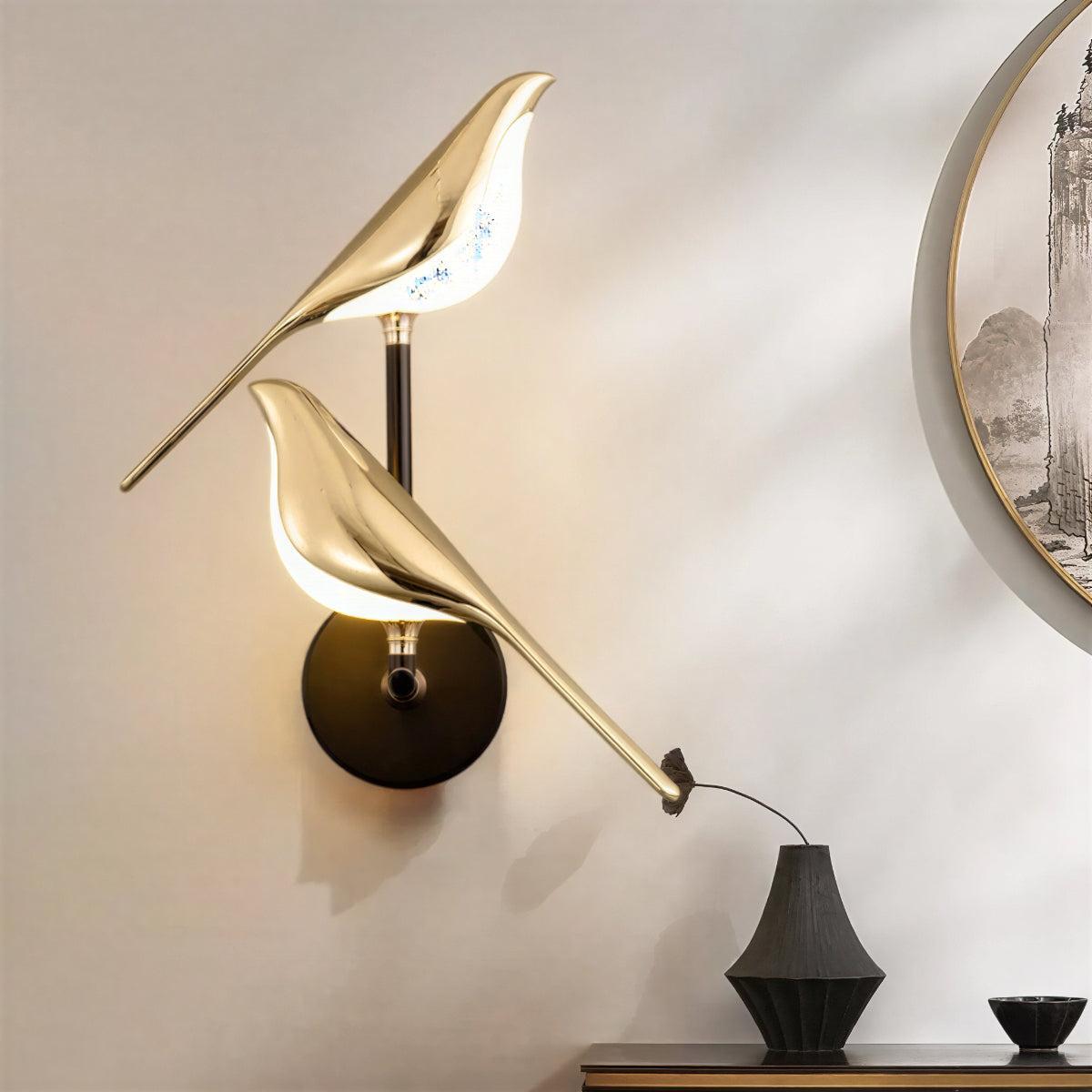 Modern Wall Sconce Light Fixture With Contemporary Bird Design