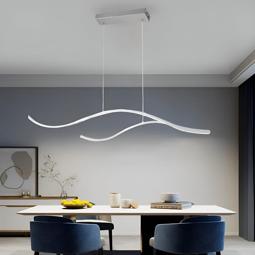 Modern Wave Styled Ceiling Lights Pendant For Kitchen Island