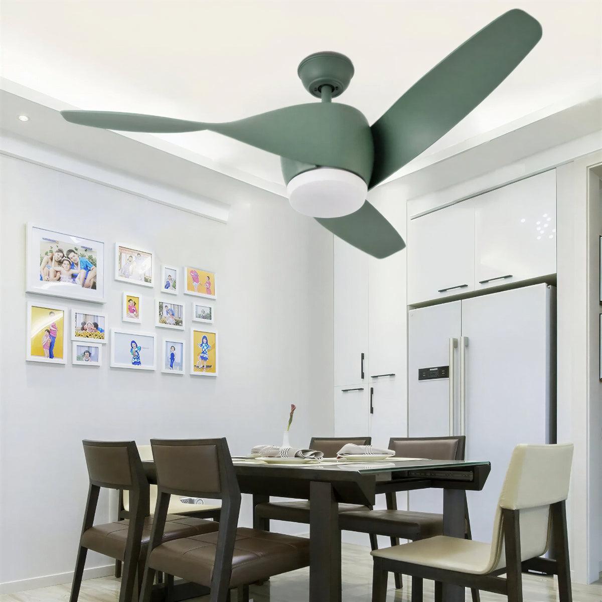 Modern Wooden Ceiling Fan Light And Remote Control Fan and Curved Blades