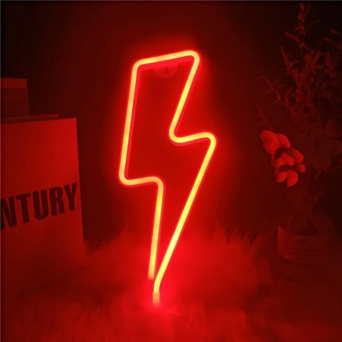 Neon Lightning Bolt Wall Light For Aesthetic Decor Lighting