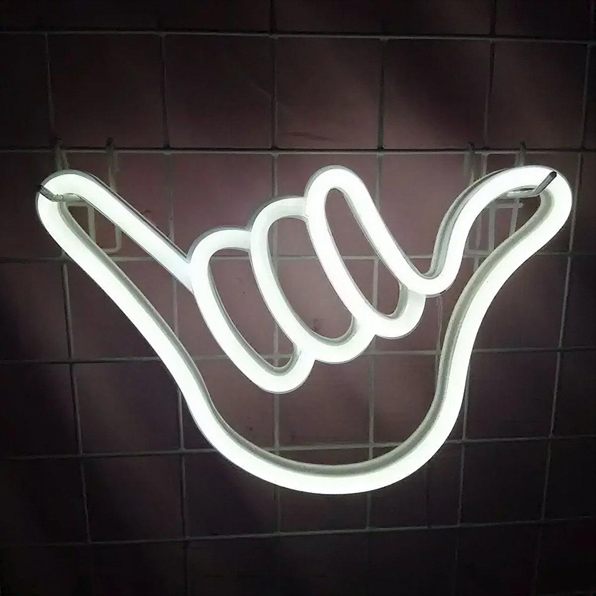 Neon Wall Light For Aesthetic Room Decor With Hang Loose Sign