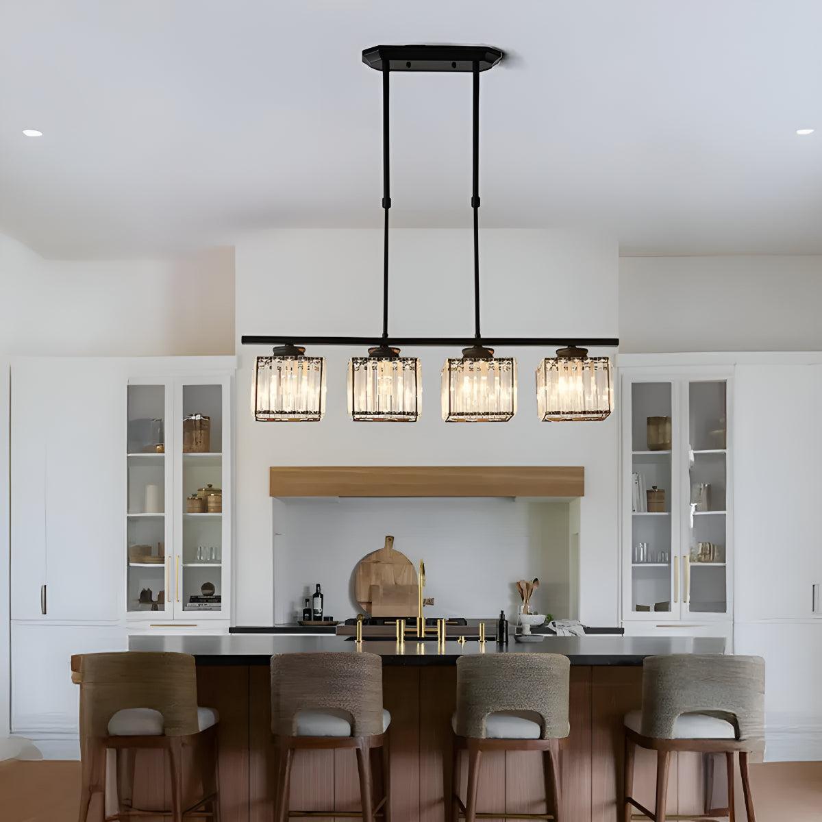 Nordic Kitchen Island Lighting With Glass Pendant Shades