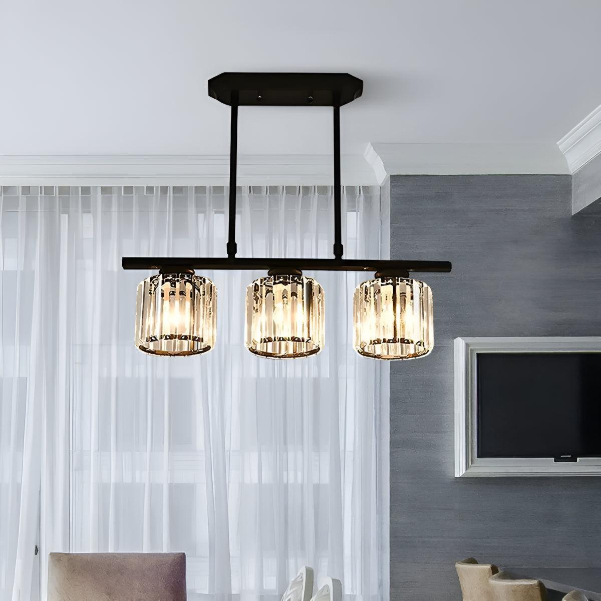 Nordic Kitchen Island Lighting With Glass Pendant Shades