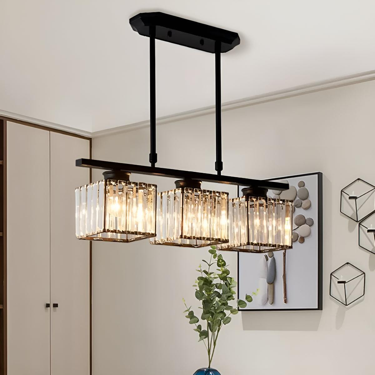 Nordic Kitchen Island Lighting With Glass Pendant Shades