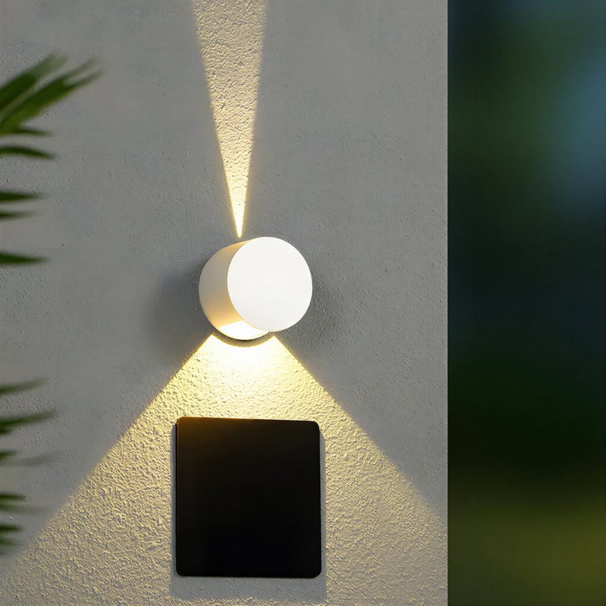 Outdoor Exterior Circular Wall Light With Up And Down Beam