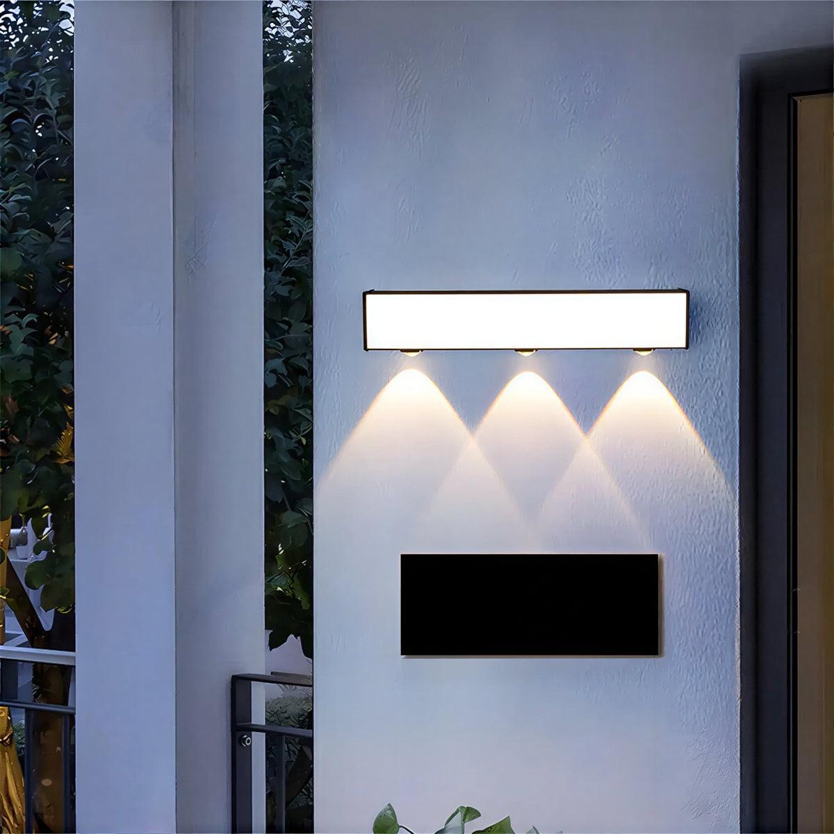 Outdoor Exterior Elongated Wall Light for Porch, Patio or Garden Lighting
