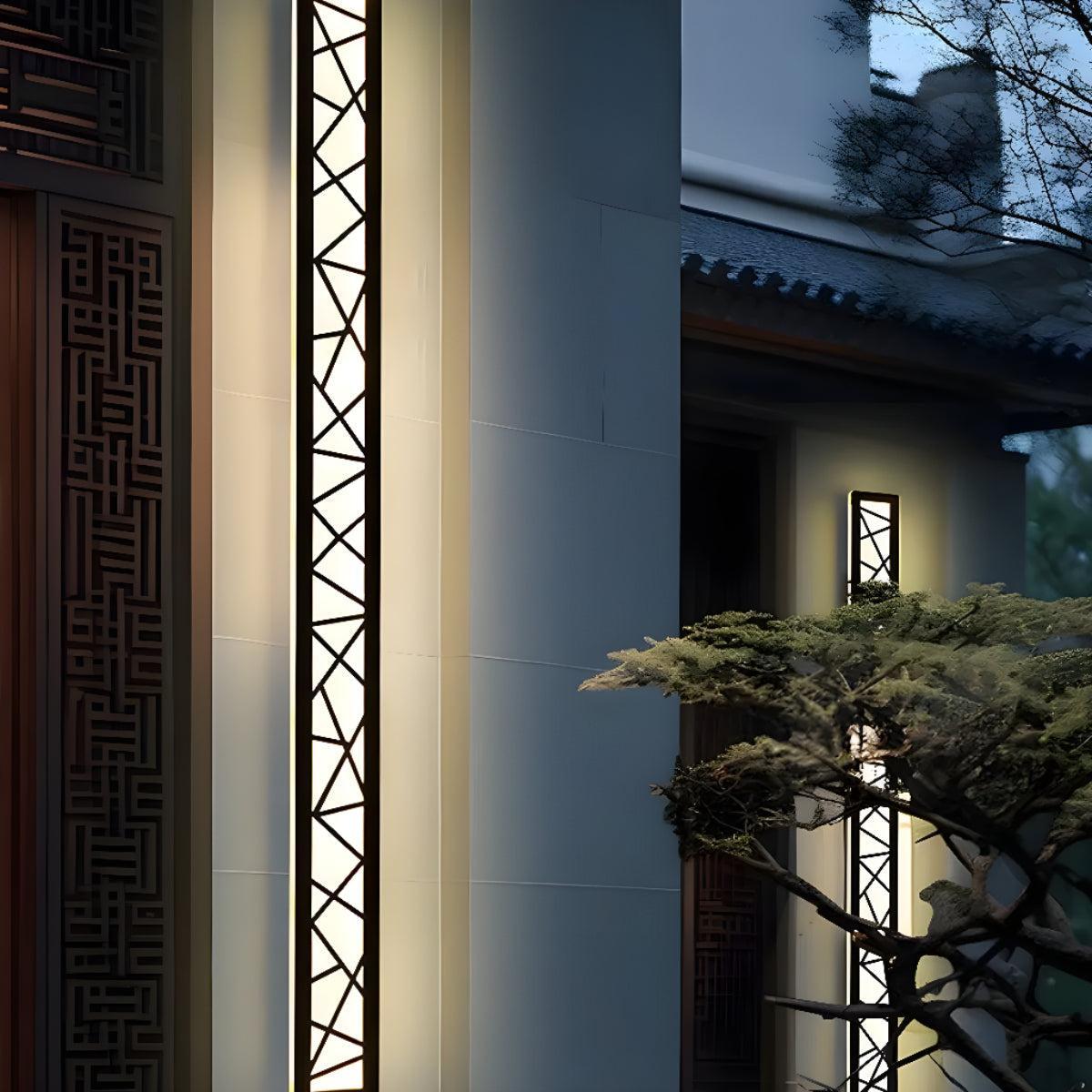 Outdoor Wall Light With Geometric Patterned Design