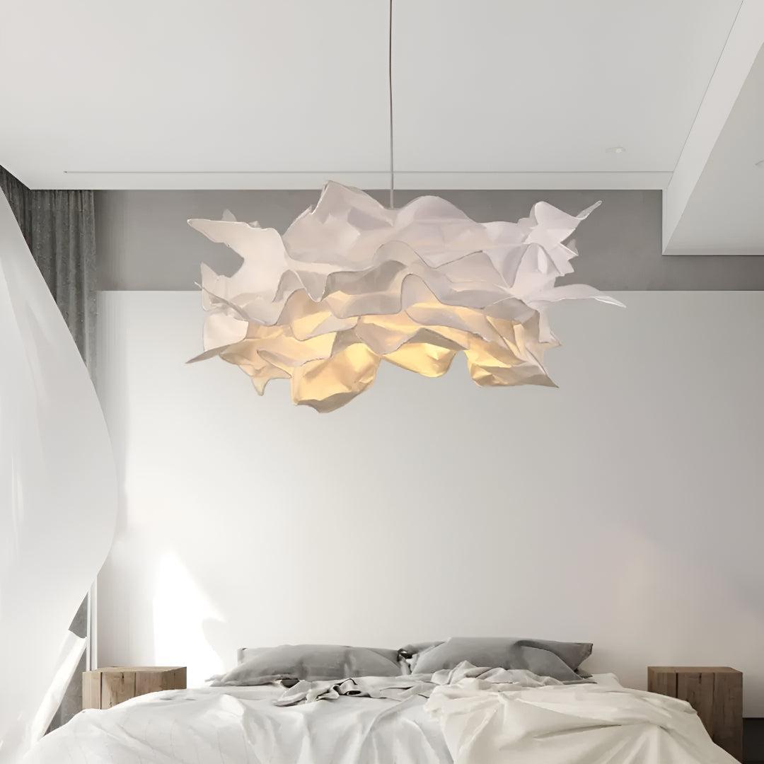 Pendant Light With Cloud Inspired Paper Shade
