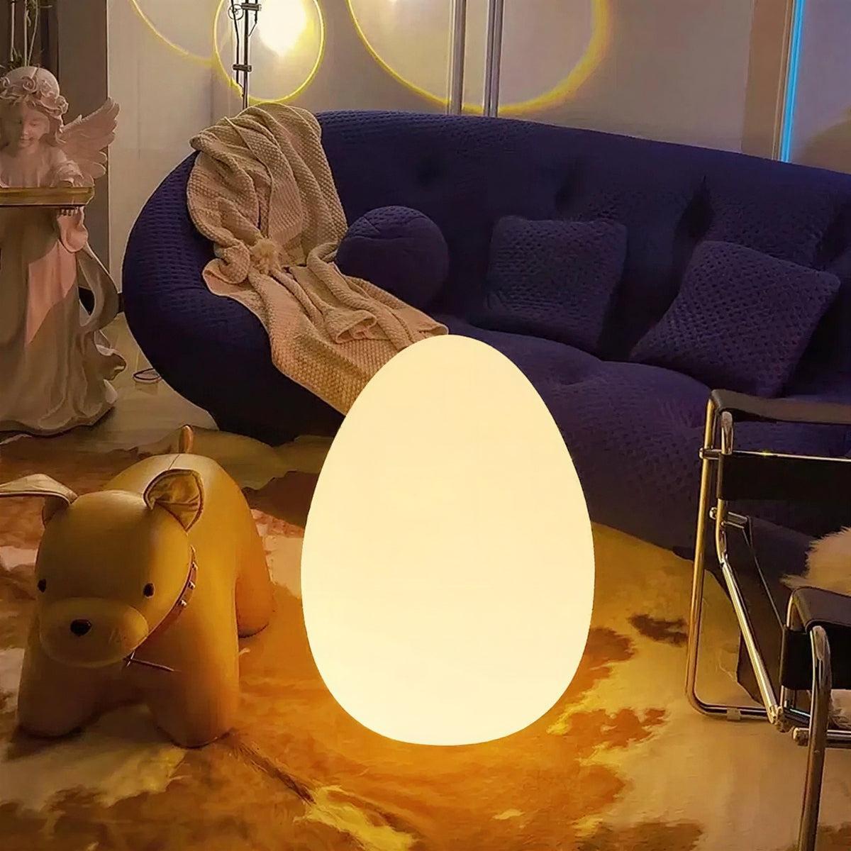 Portable Rechargeable Floor Lamp With Egg Shaped Design
