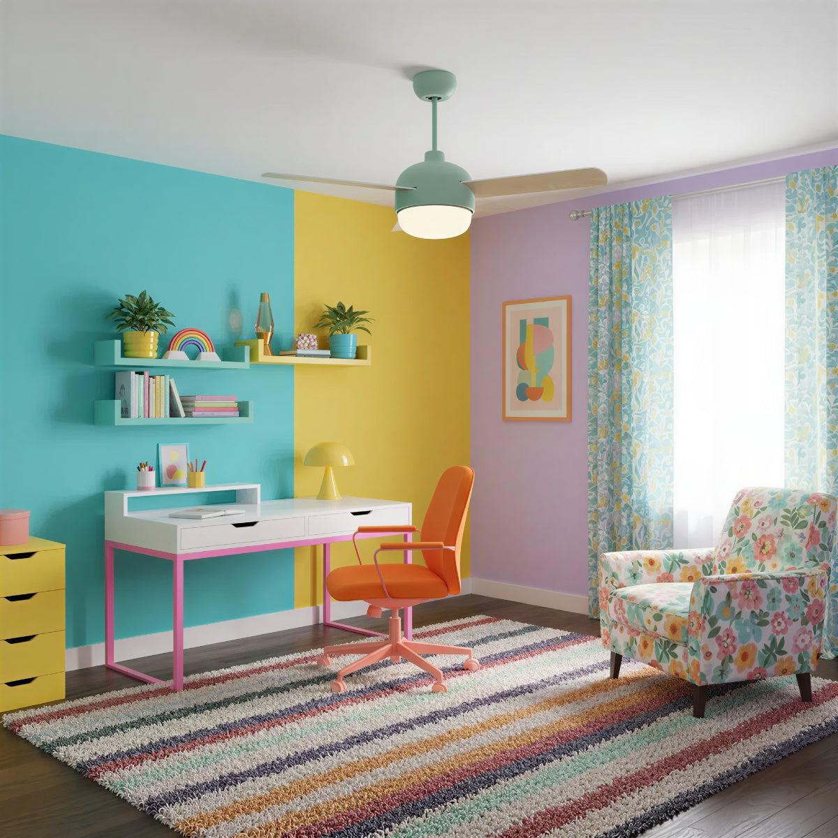 Quiet Nordic Ceiling Fan Light With Remote Control